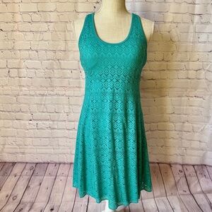 Soybu Ananda Dress 2 Aqua Teal Lace Athletic Sport Shelf Bra  8 10 M